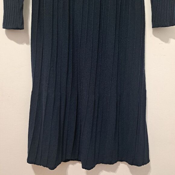 Eileen Fisher Washable Wool Scoop Neck Knit Dress Small Petite Dark Navy/Black - Picture 11 of 14